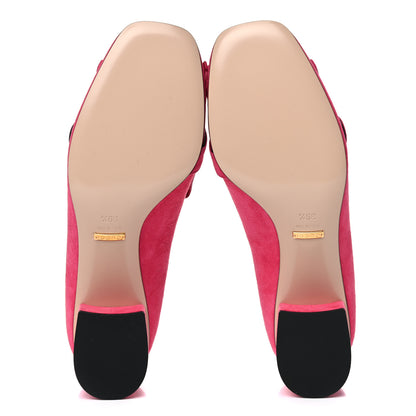 Gucci Kid Scamosciato GG Marmont Fringe 50mm Loafer Pumps 39.5 Hot Pink 4 of 8