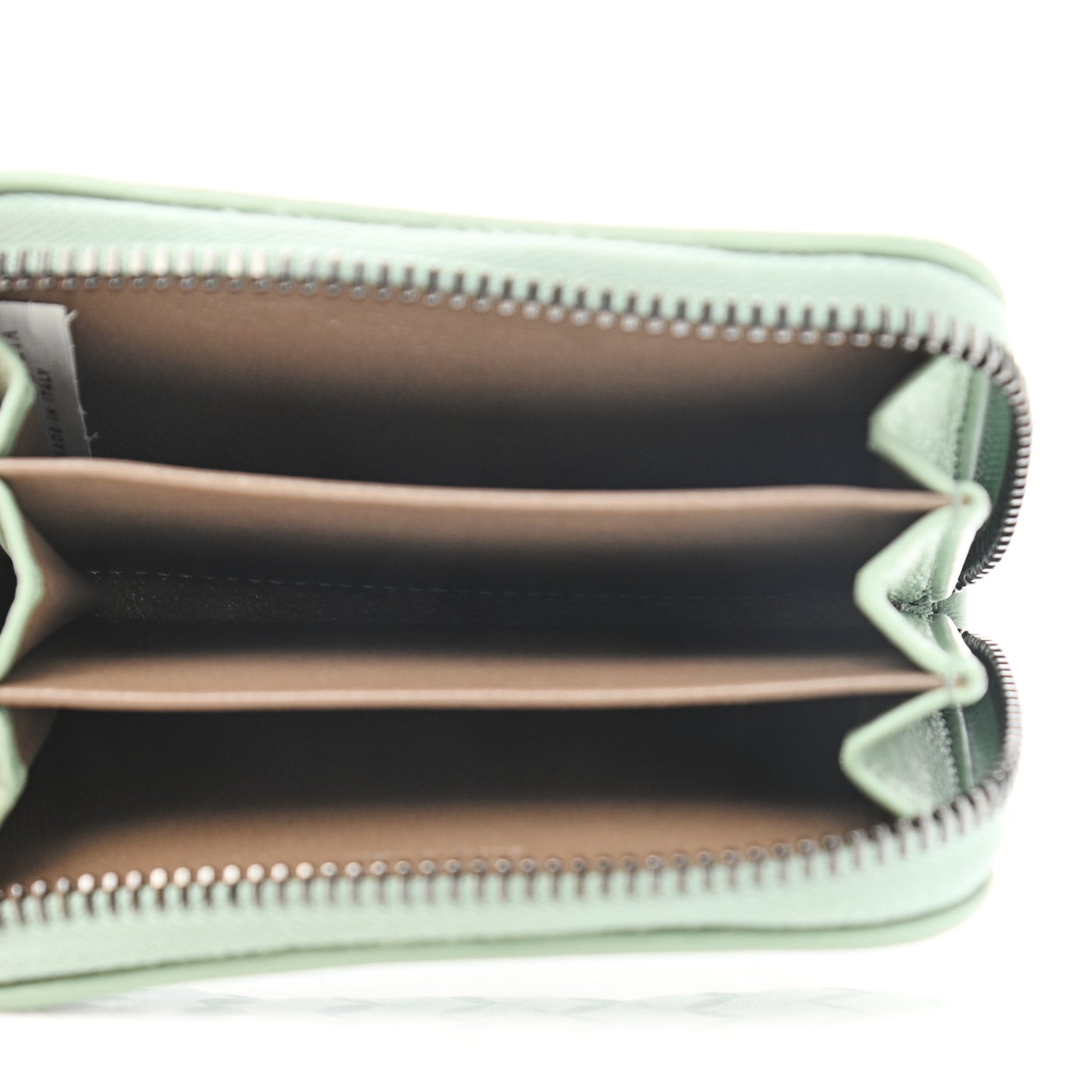 Nappa Intrecciato Zip Around Coin Purse Light Green