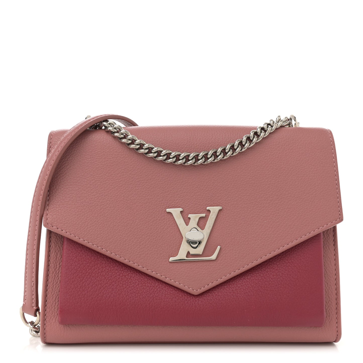 Soft Calfskin Mylockme Chain Bag BB Rose Boudoir Lie de Vin