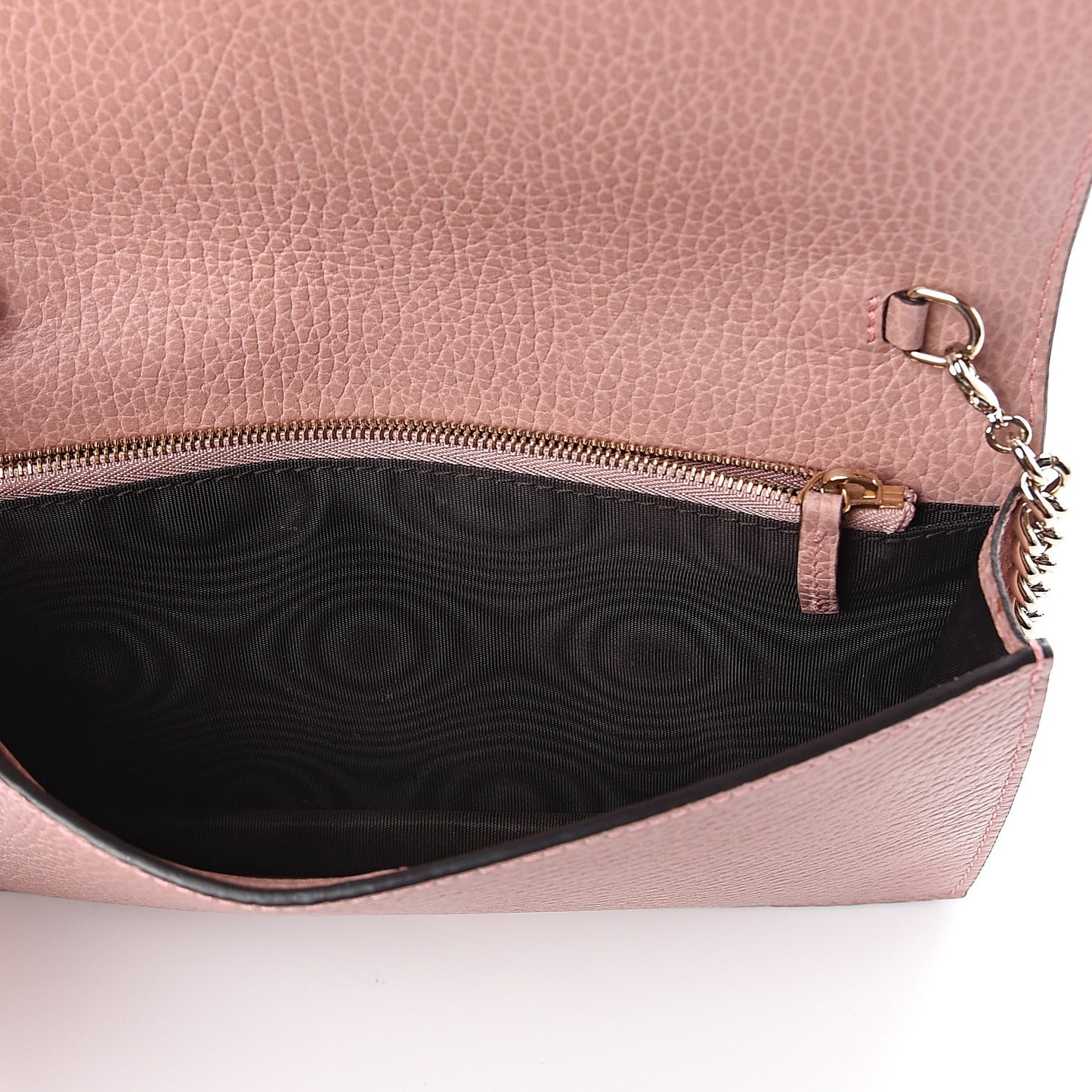 Dollar Calfskin Medium Betty Chain Wallet Soft Pink