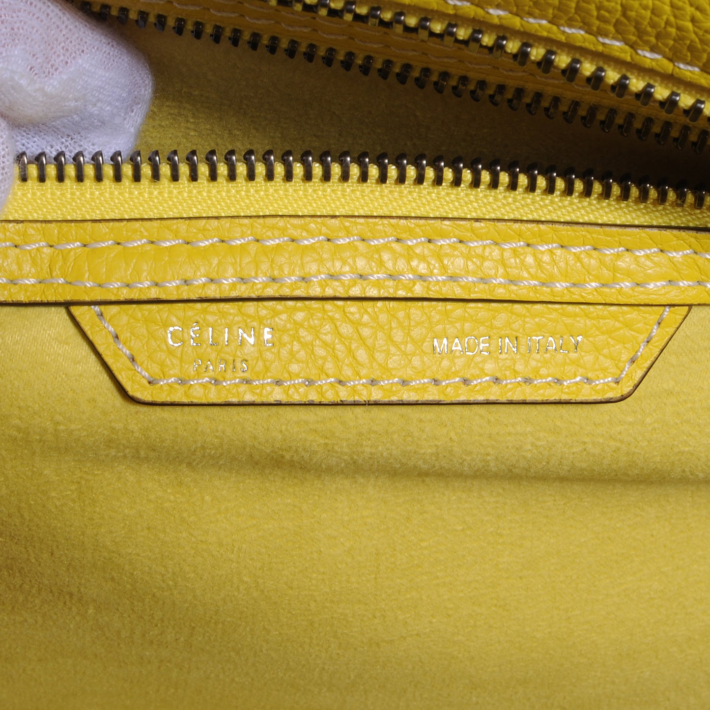 Drummed Calfskin Mini Luggage Citron