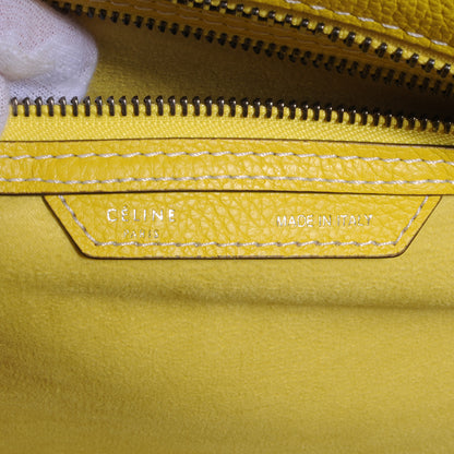 Celine Drummed Calfskin Mini Luggage Citron 8 of 10