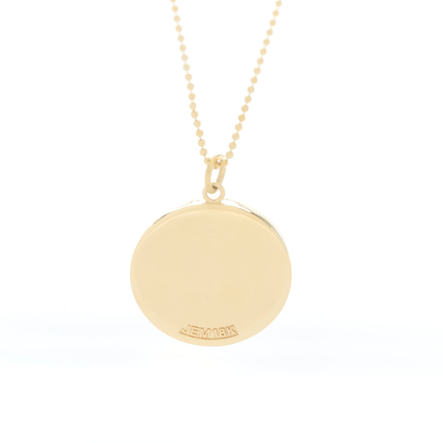 18K Yellow Gold Diamond Good Luck Pendant Necklace