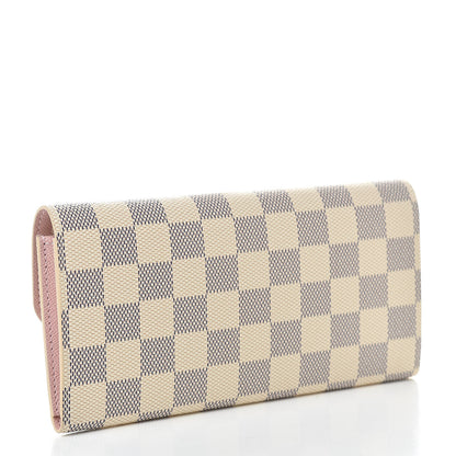 Louis Vuitton Damier Azur Emilie Wallet Rose Ballerine 3 of 8