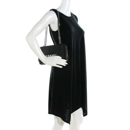 Valentino Garavani Pebbled Calfskin Crystal Encrusted Studs Va Va Voom Shoulder Bag Black 2 of 8