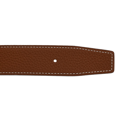 Hermes Box Togo 32mm Au Carre H Belt 85 Black Gold 4 of 9