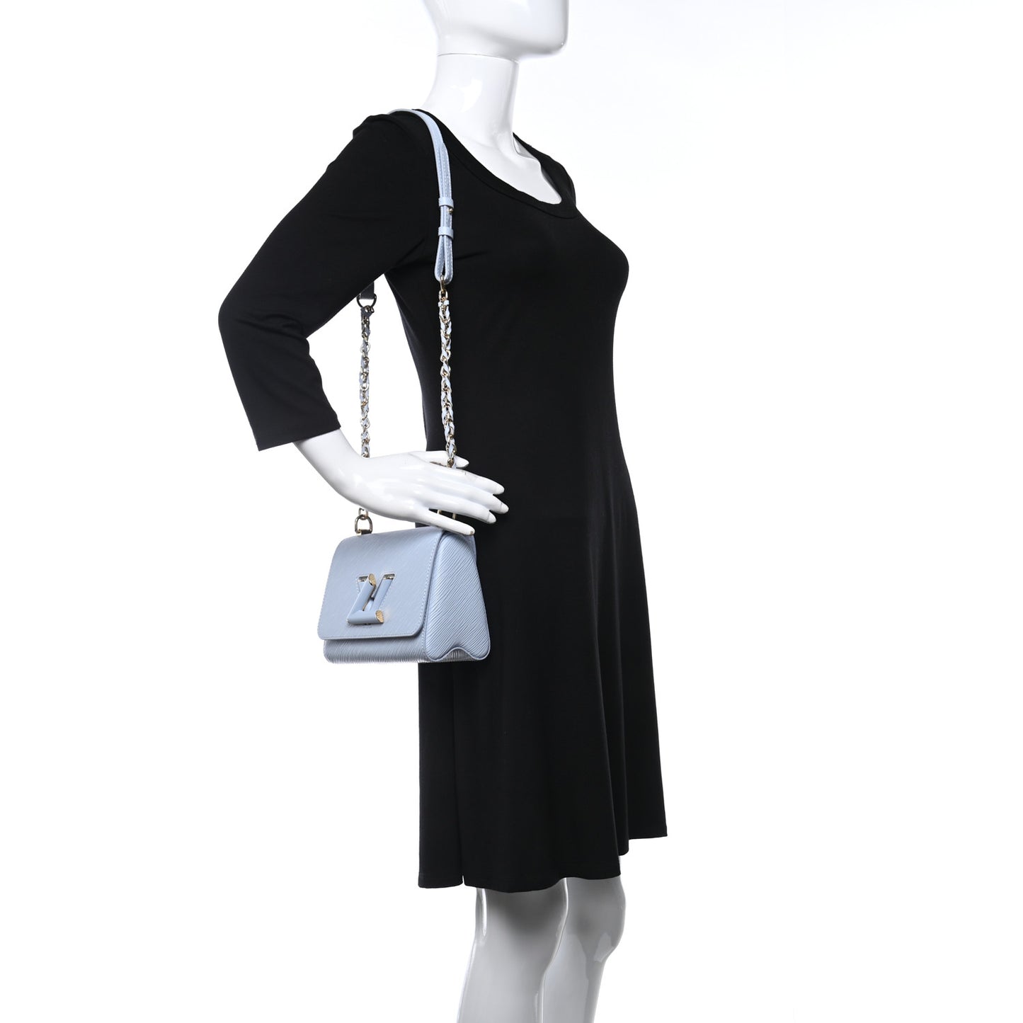 Epi Twist Shoulder Bag PM Bleu Celeste
