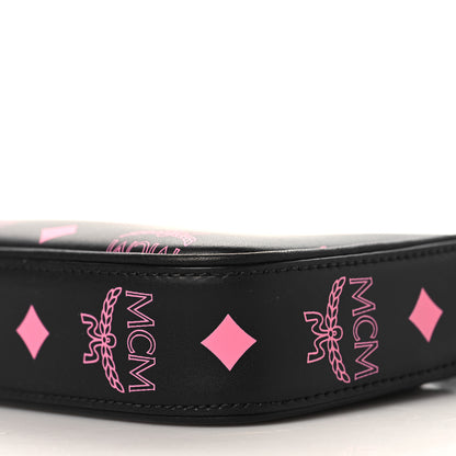 MCM Calfskin Color Splash Pouch on Chain Black Pink 9 of 9