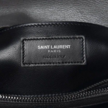 Saint Laurent Sheepskin Matelasse Chevron Monogram Medium College Bag Light Coal 8 of 13
