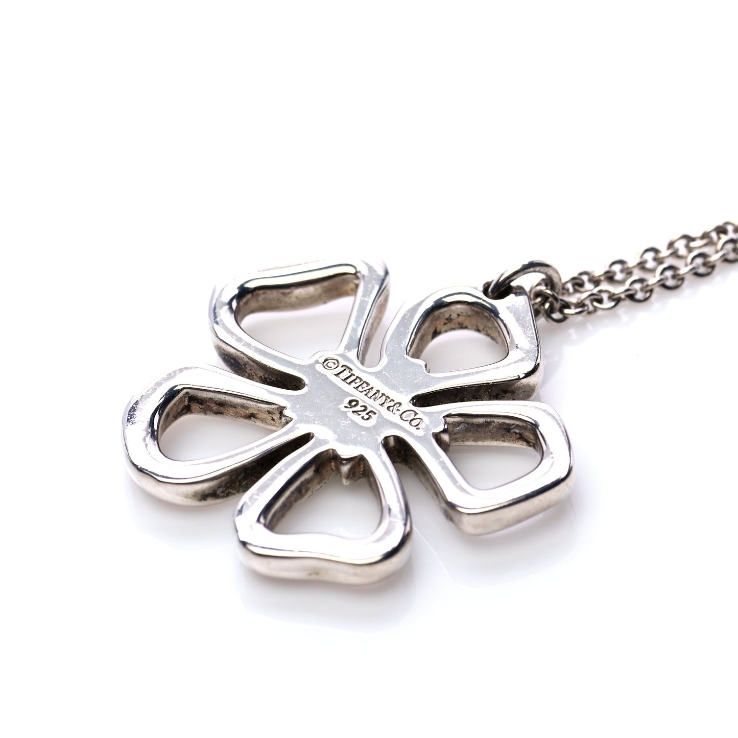 Sterling Silver Open Flower Pendant Necklace