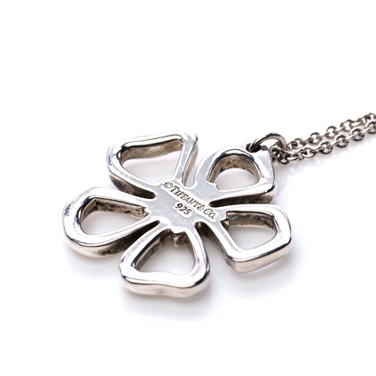 Tiffany Sterling Silver Open Flower Pendant Necklace 4 of 7