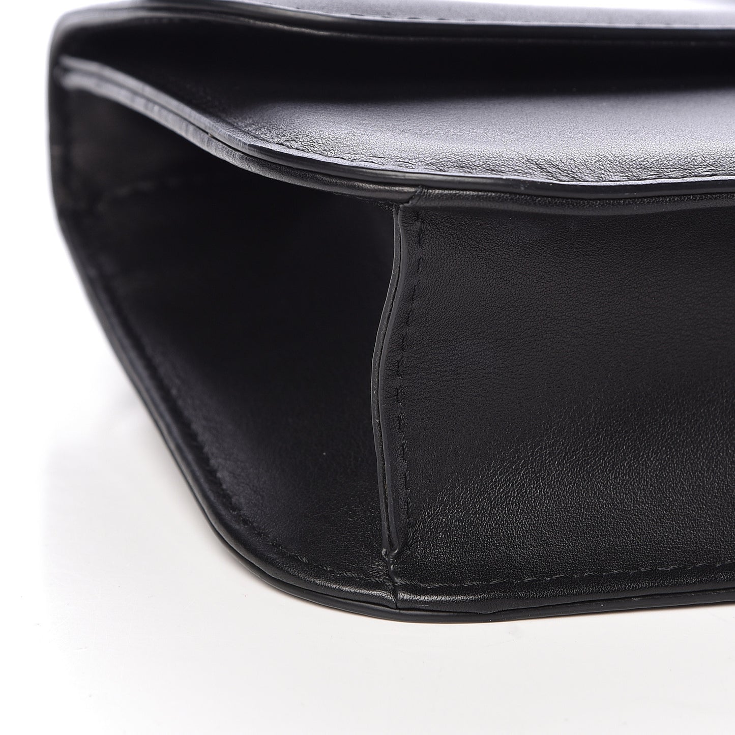 Vitello Large Glam Lock Rockstud Flap Black