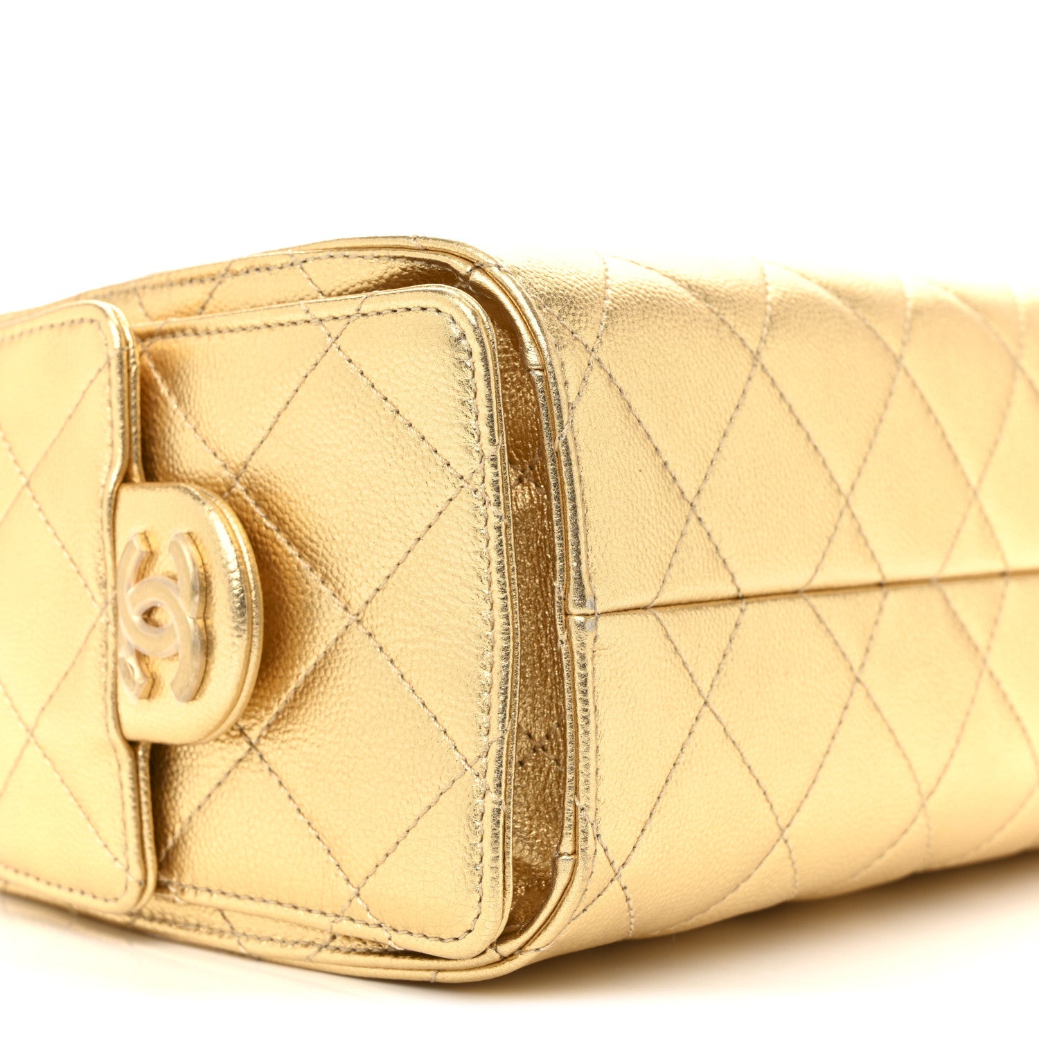 Chanel Metallic Caviar Quilted Mini Chanel 25 Handbag Gold 9 of 11