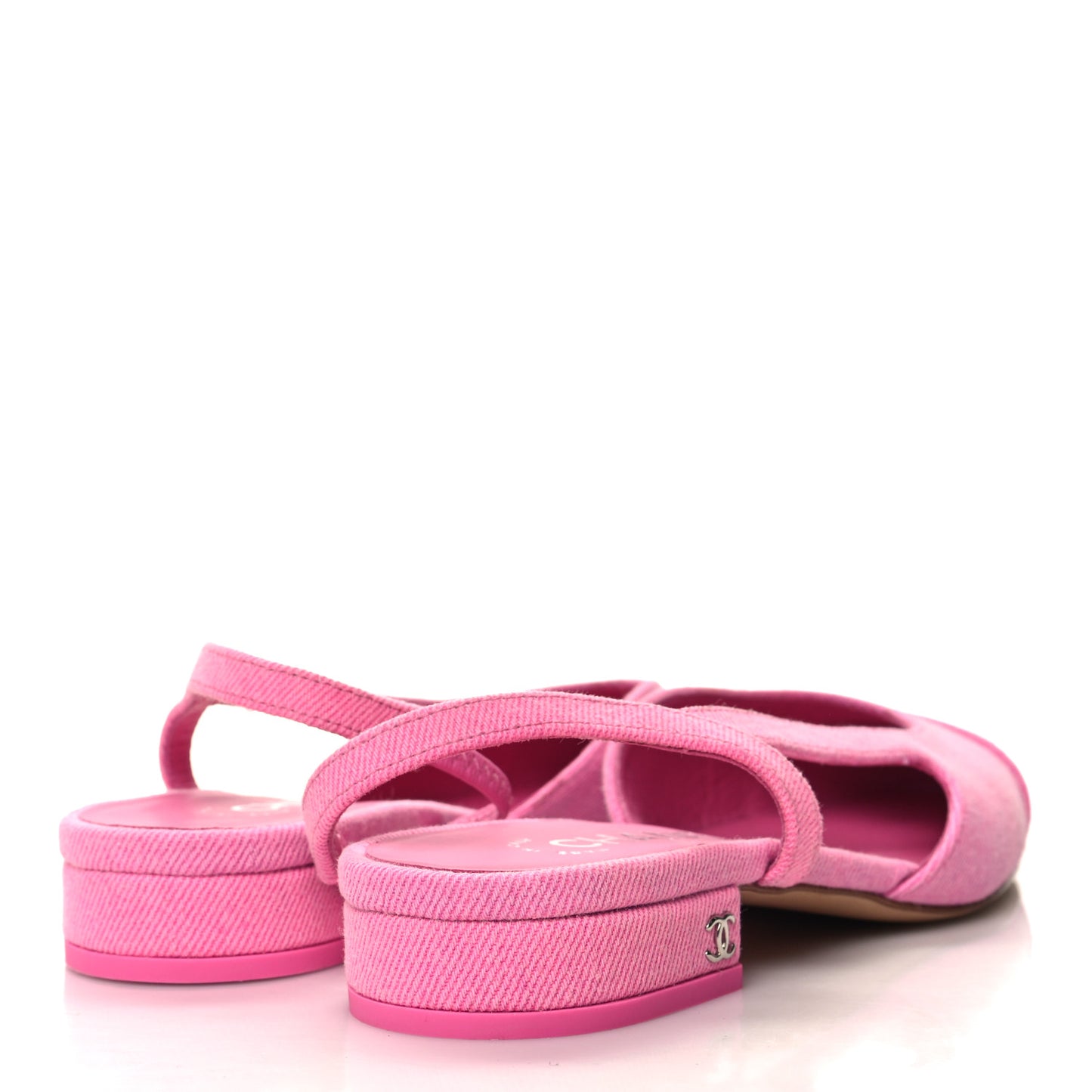 Denim Cap Toe CC Slingback Flat 36.5 Neon Pink