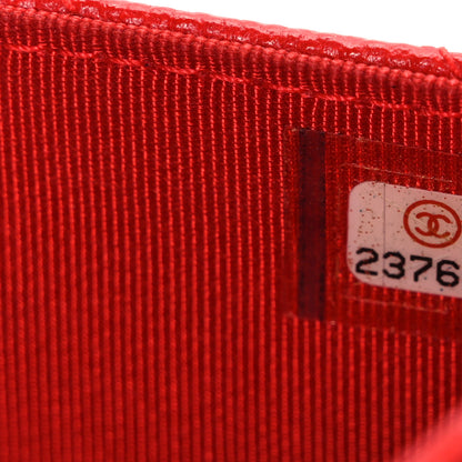 Chanel Caviar Chevron Quilted Wallet On Chain WOC Red 8 of 11