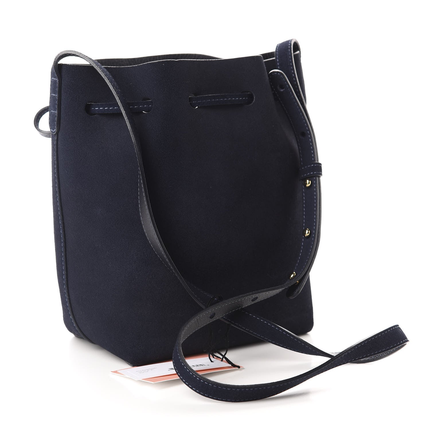 Mansur Gavriel Suede Mini Bucket Bag Navy 3 of 10