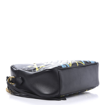 Gucci Calfskin Matelasse GucciGhost Medium GG Marmont Chain Shoulder Bag Black New Acquamarine 4 of 11