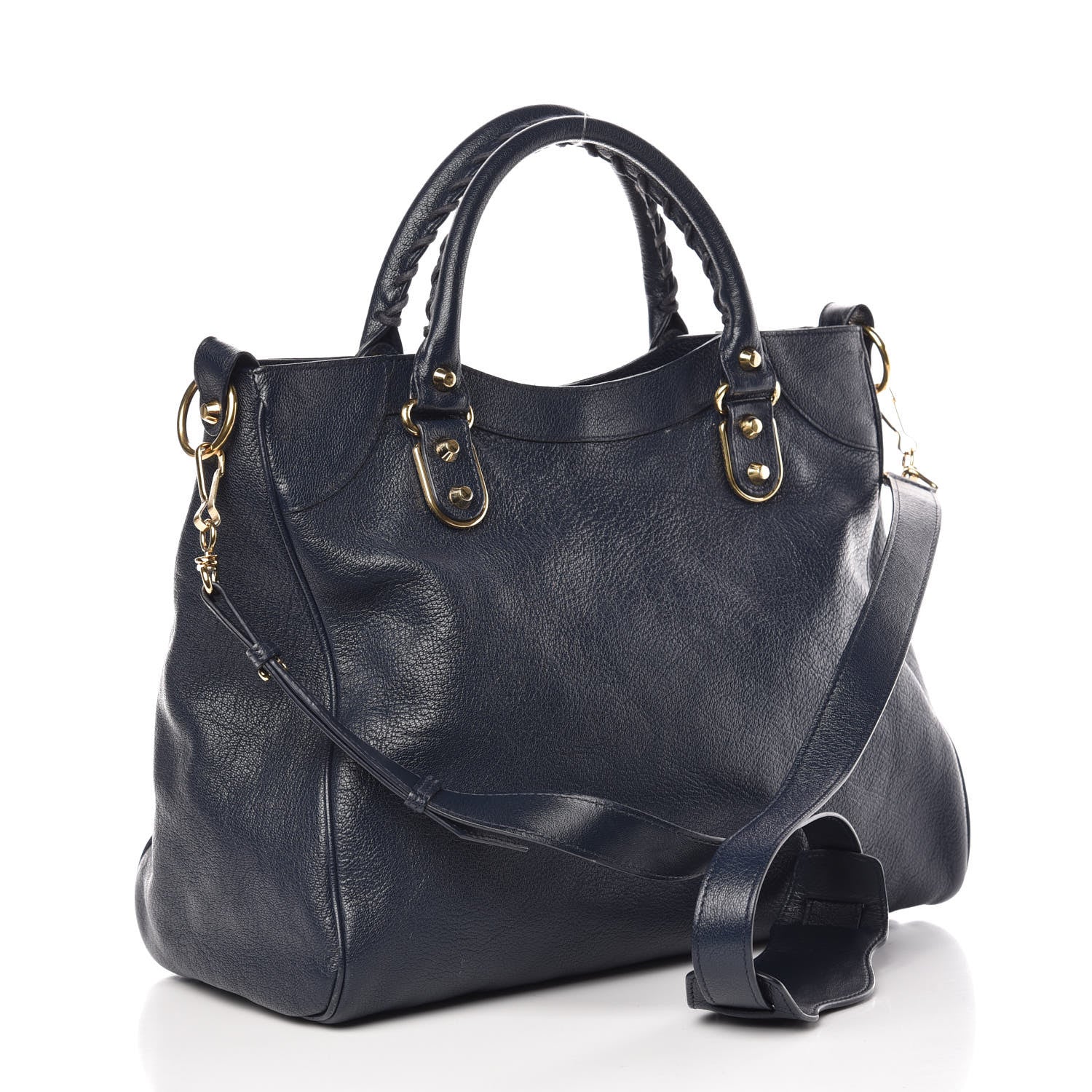 Balenciaga Chevre Gold Metallic Edge Hardware Velo Bleu Nuit Dark Sea 4 of 10