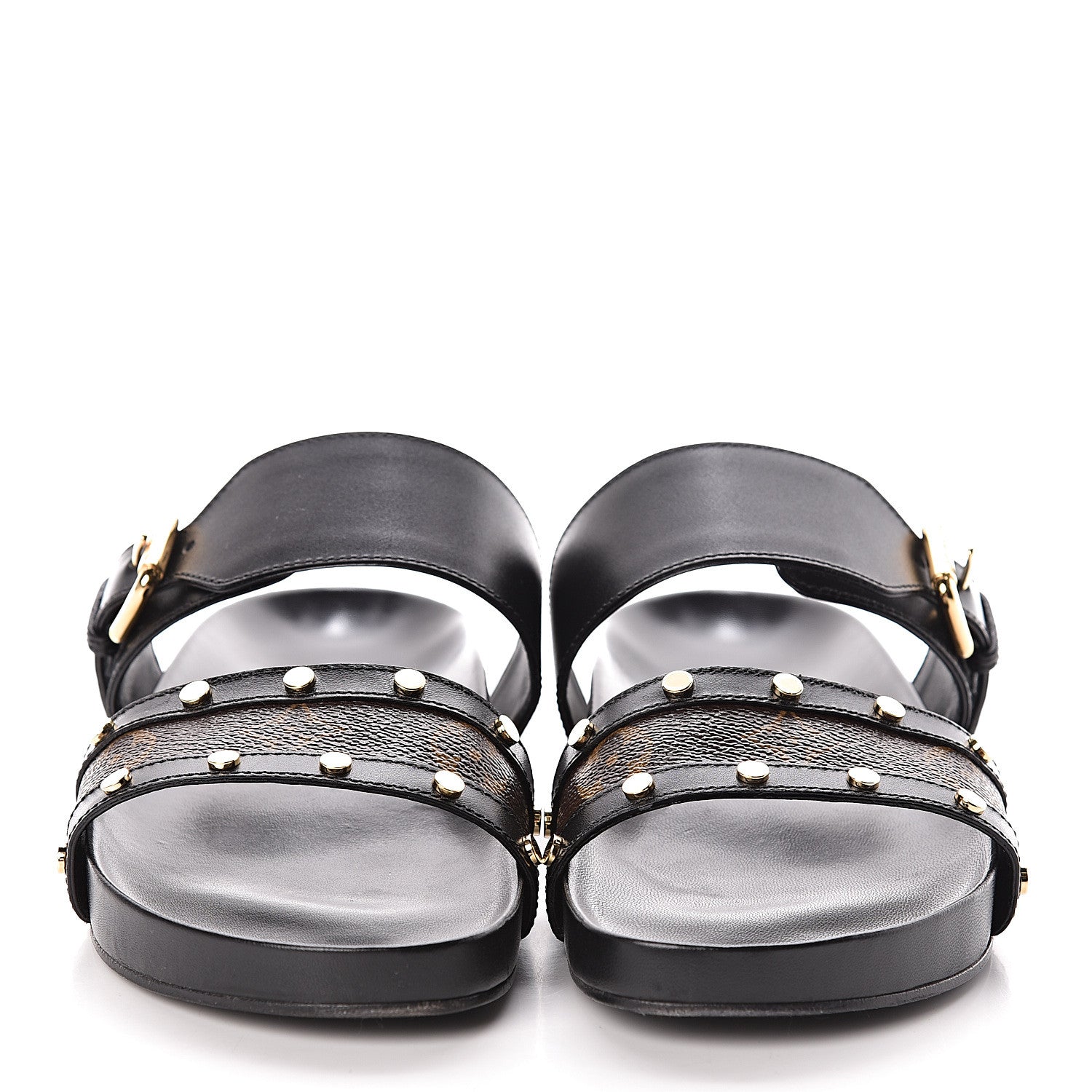 Louis Vuitton Bom Dia Flat Mule Sandals 37 Black 2 of 7