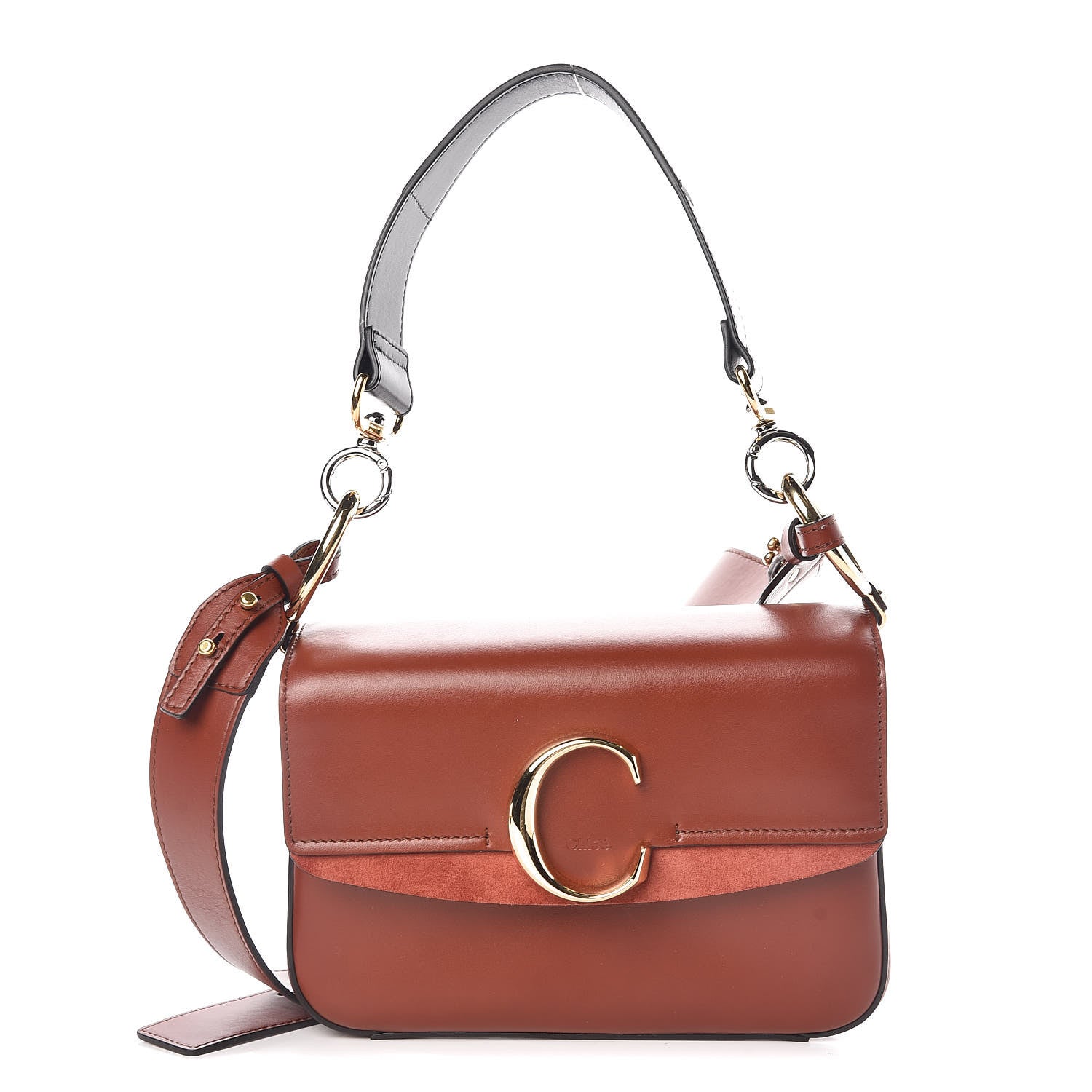 Chloe Calfskin Small C Double Carry Sepia Brown 1 of 10