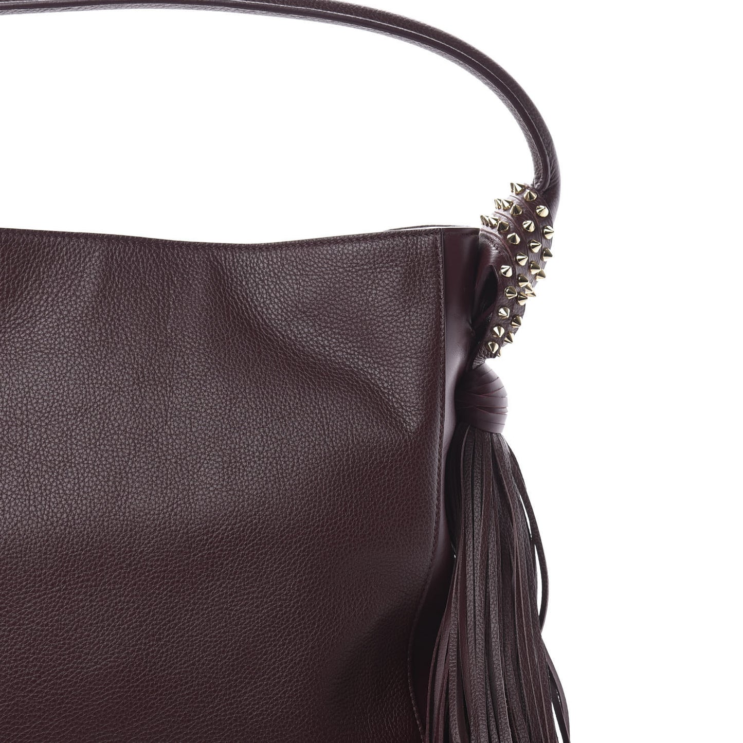Empire Calf Spikes Fringe Eloise Hobo Bordeaux