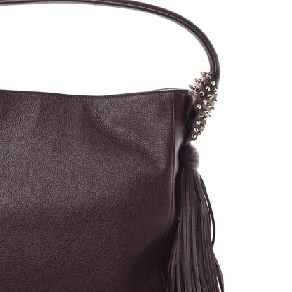 Christian Louboutin Empire Calf Spikes Fringe Eloise Hobo Bordeaux 8 of 10