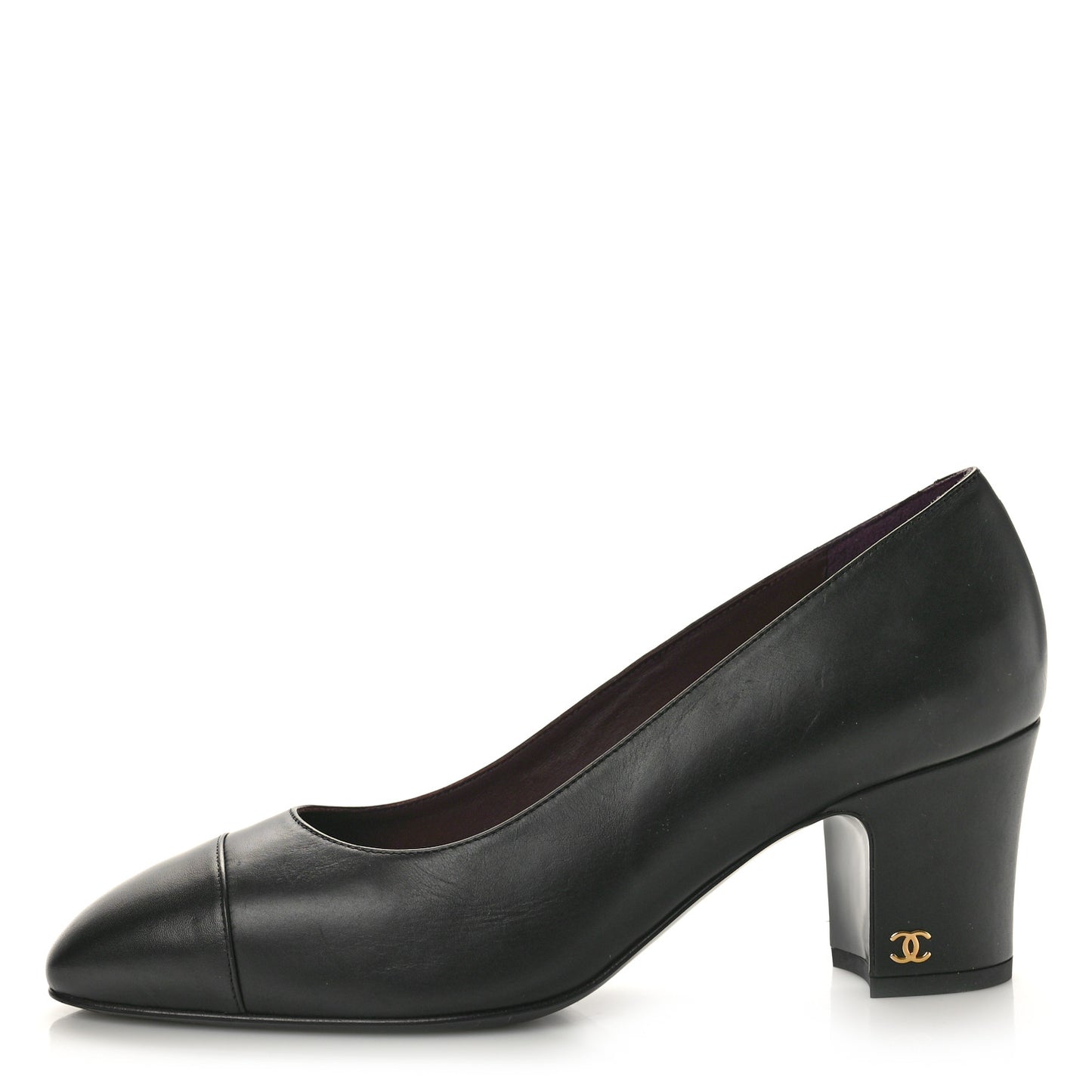 Lambskin Cap Toe CC Uniform Pumps 39 Black