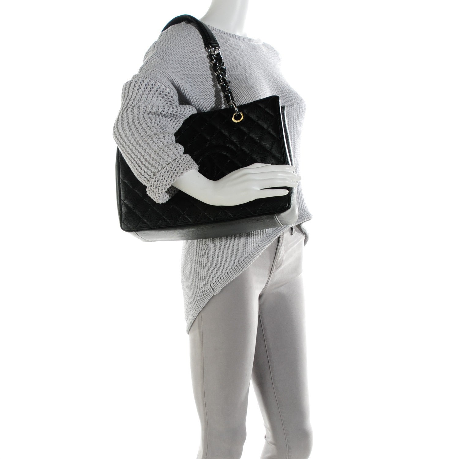 Chanel Caviar Quilted Grand Shopping Tote GST Black 2 of 8