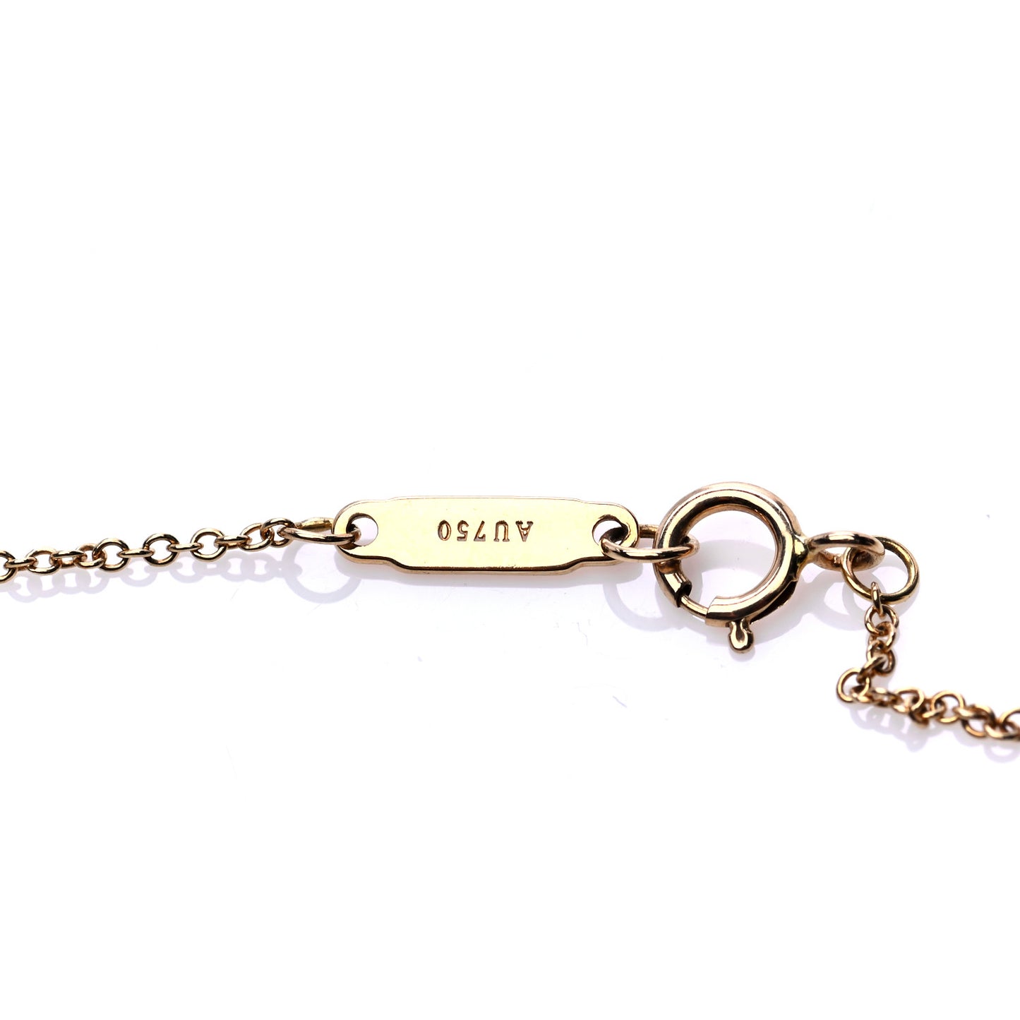 18K Yellow Gold Diamond Small T Smile Pendant Necklace