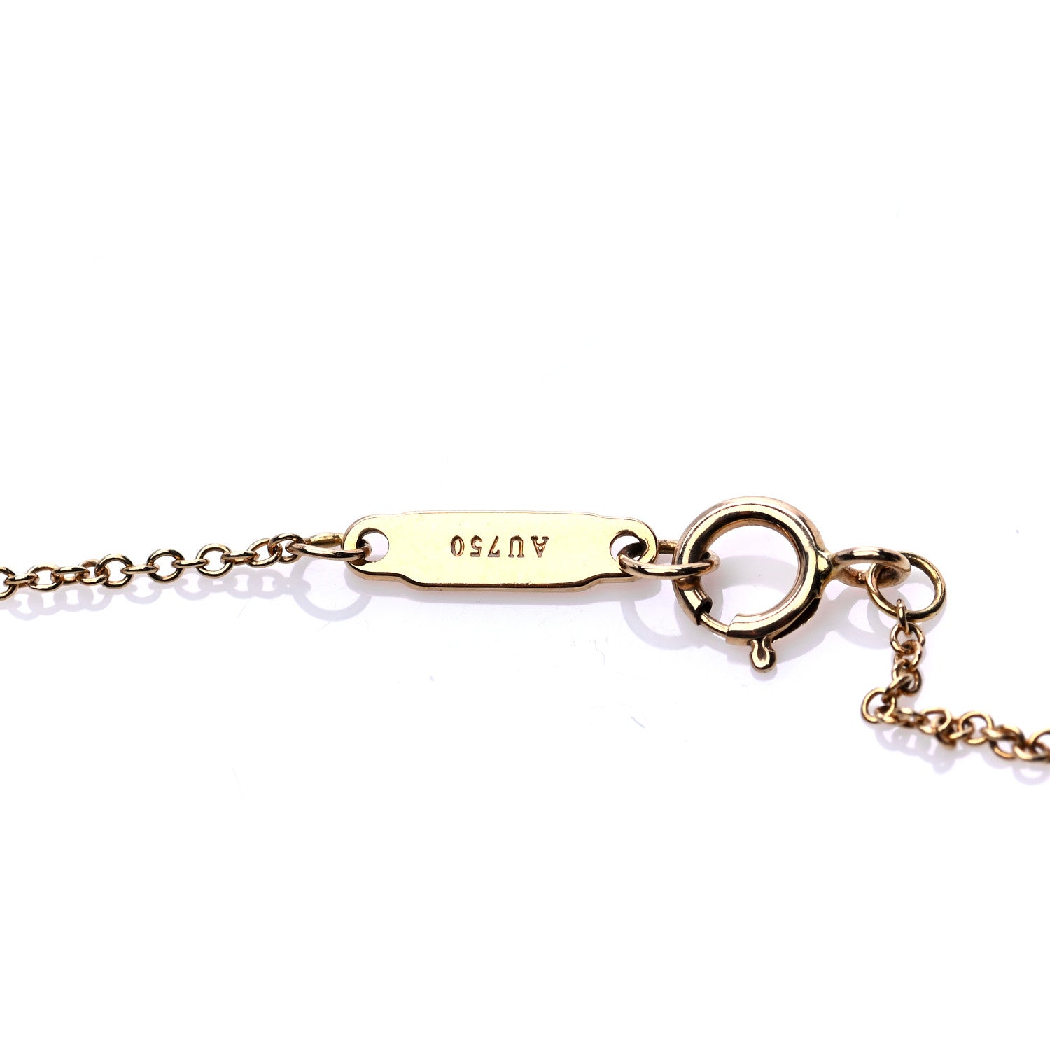 Tiffany 18K Yellow Gold Diamond Small T Smile Pendant Necklace 5 of 7