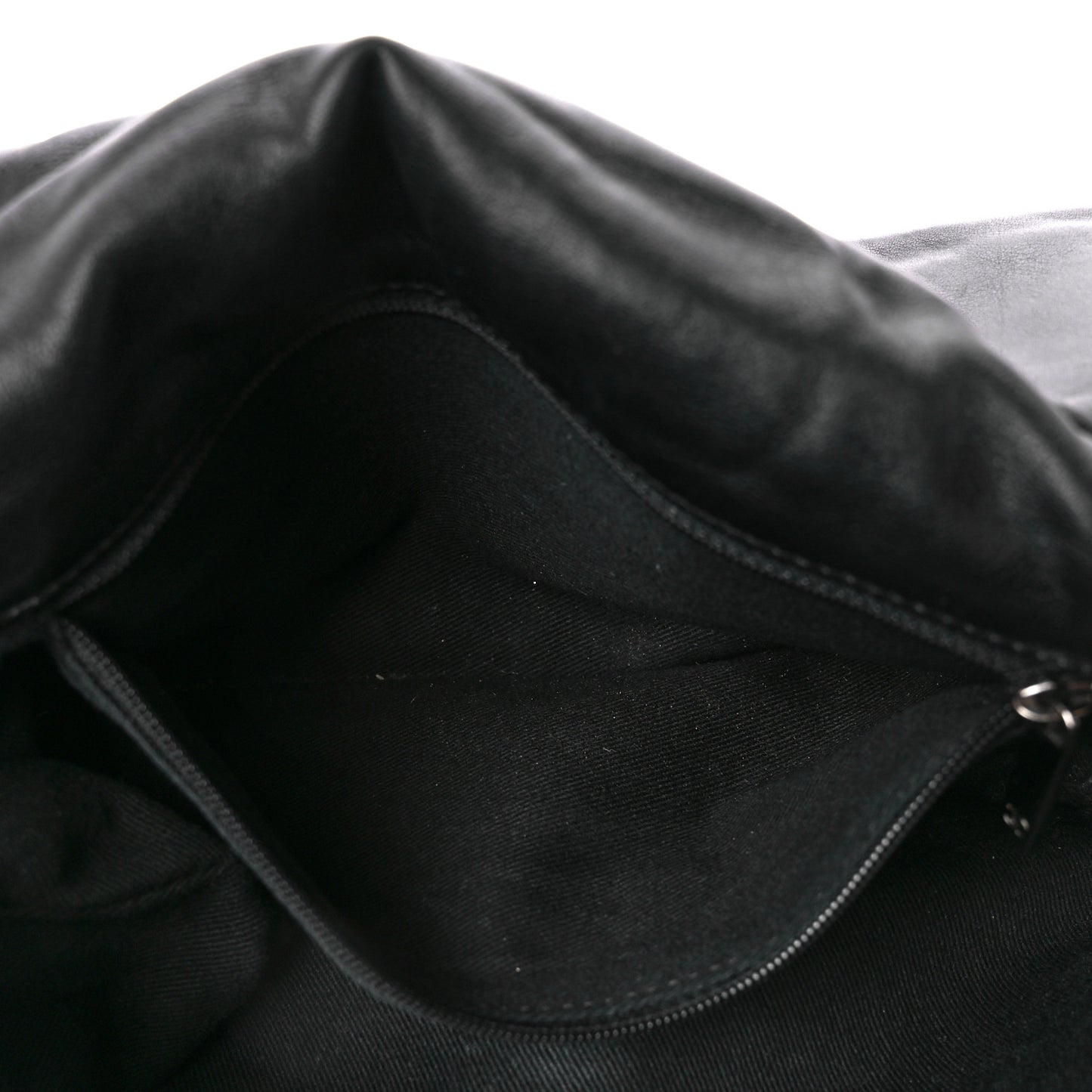 Calfskin Stitched Expandable Flap Black