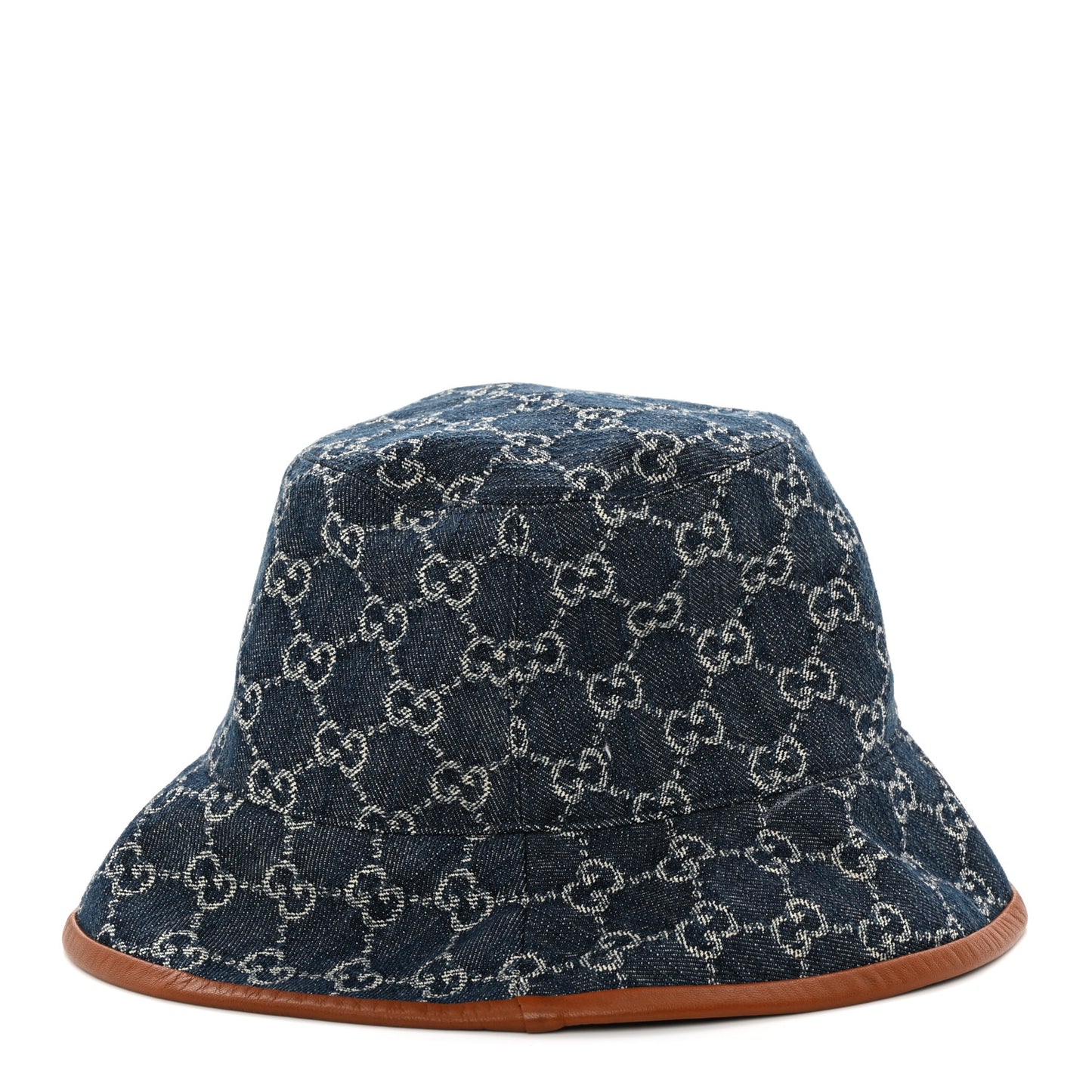 Washed Jacquard Denim Nappa GG Monogram Oscar Bucket Hat M Denim Cuir