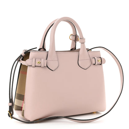 Burberry Derby Calfskin House Check Small Banner Tote Pink 3 of 9