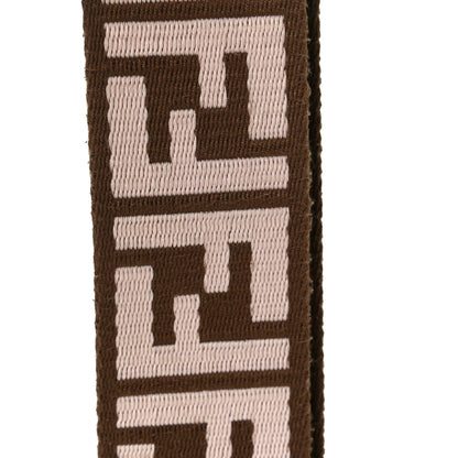 Fendi Ribbon Vitello Century FF 1974 Embroidered Adjustable Strap You Fango Rosa Confetto Chocolate 5 of 5