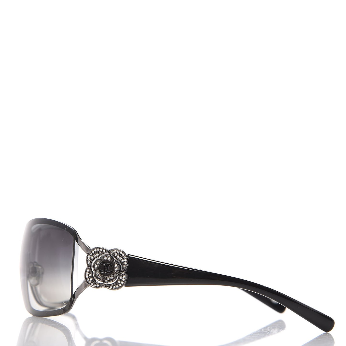 Swarovski Crystal Camellia CC Sunglasses 4164-B Black