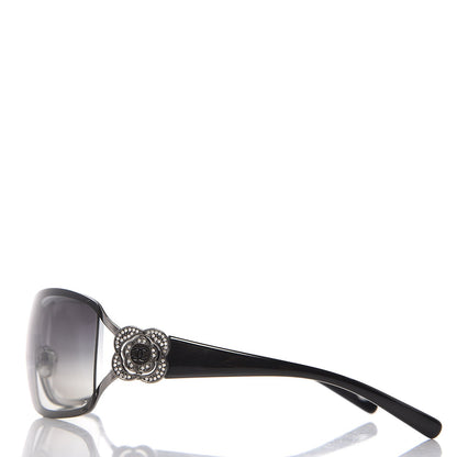 Chanel Swarovski Crystal Camellia CC Sunglasses 4164-B Black 3 of 8