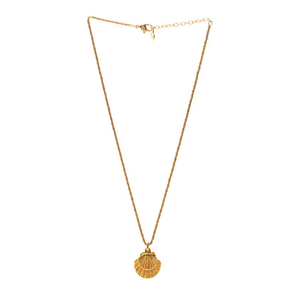 Christian Dior Metal Shell Necklace Gold 3 of 4