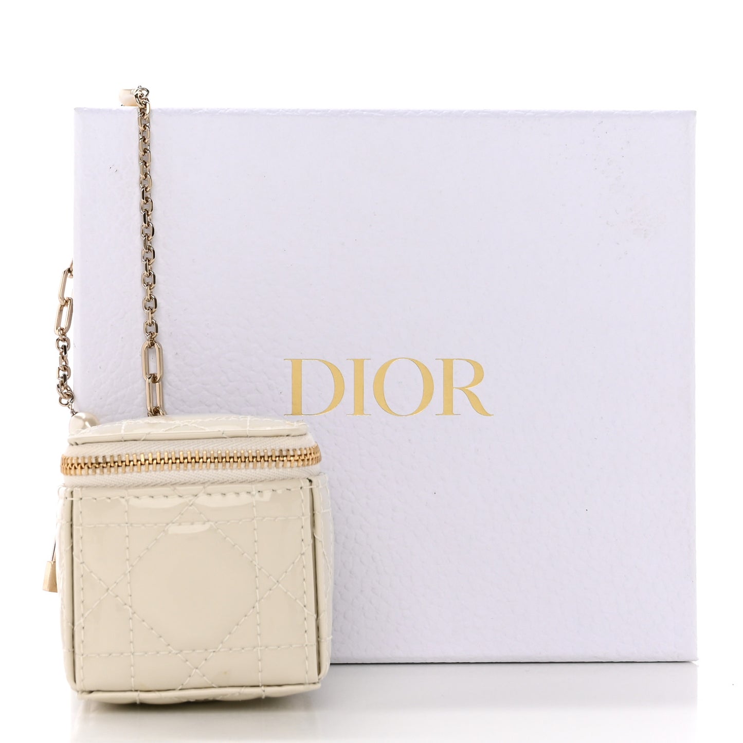 Patent Cannage Cube Wristlet Latte