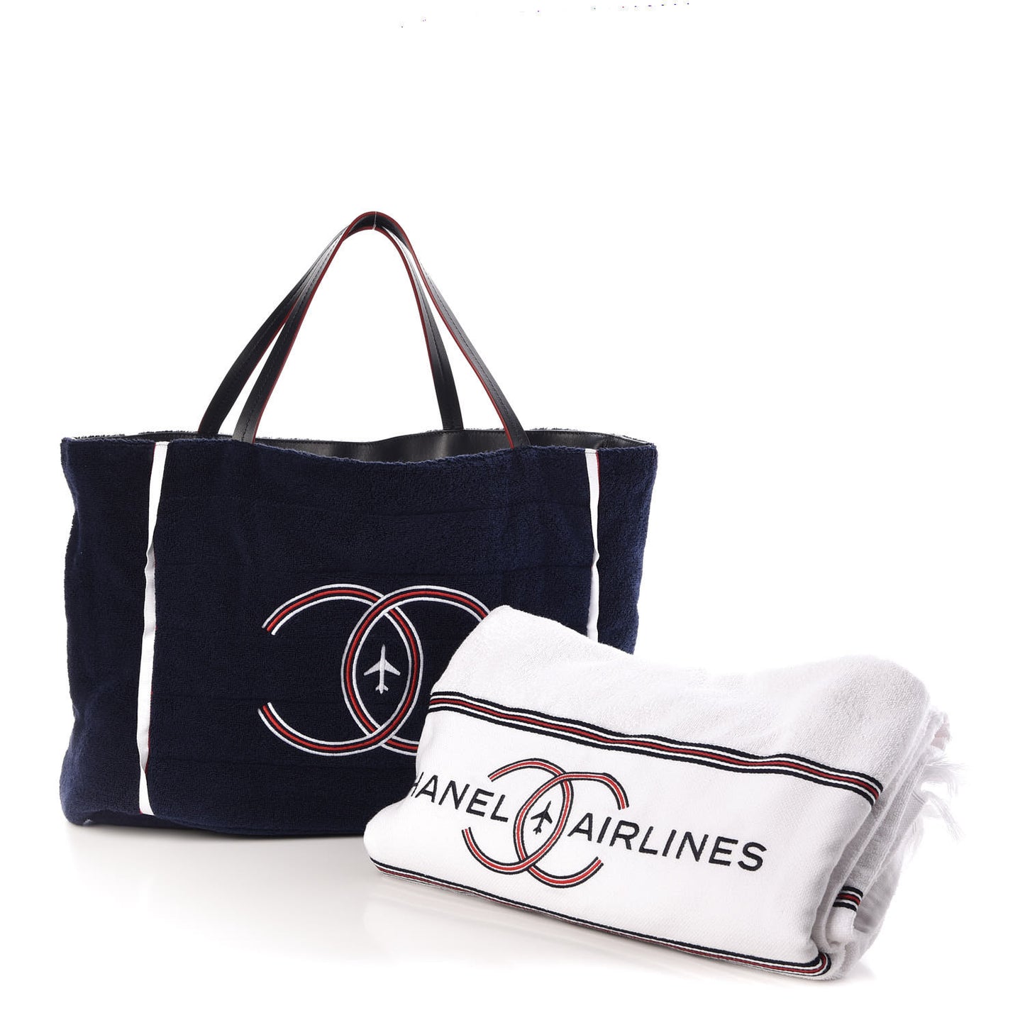 Reversible Airlines Tote Silver Navy