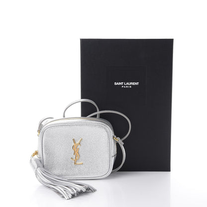 Saint Laurent Metallic Calfskin Monogram Blogger Bag Argento Nero 9 of 9