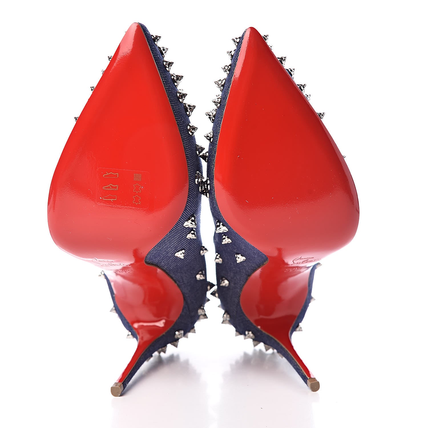 Christian Louboutin Denim Studded Aimantaclou 100 Pumps 39.5 Blue Silver 5 of 7