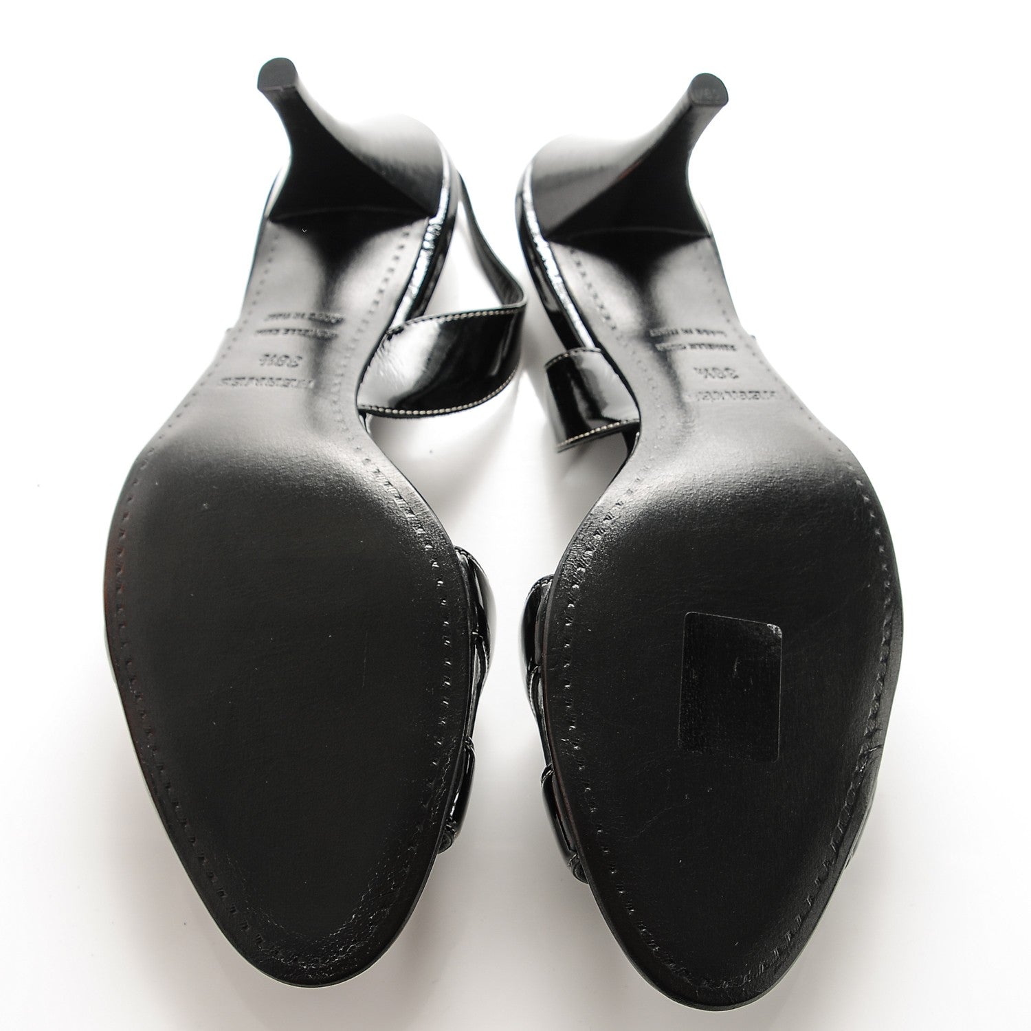 Hermes Patent Night 70 Slingback Sandals 38.5 Black 5 of 8