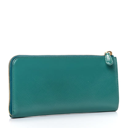 Prada Saffiano Vernice Zip Around Wallet Voyage 3 of 7