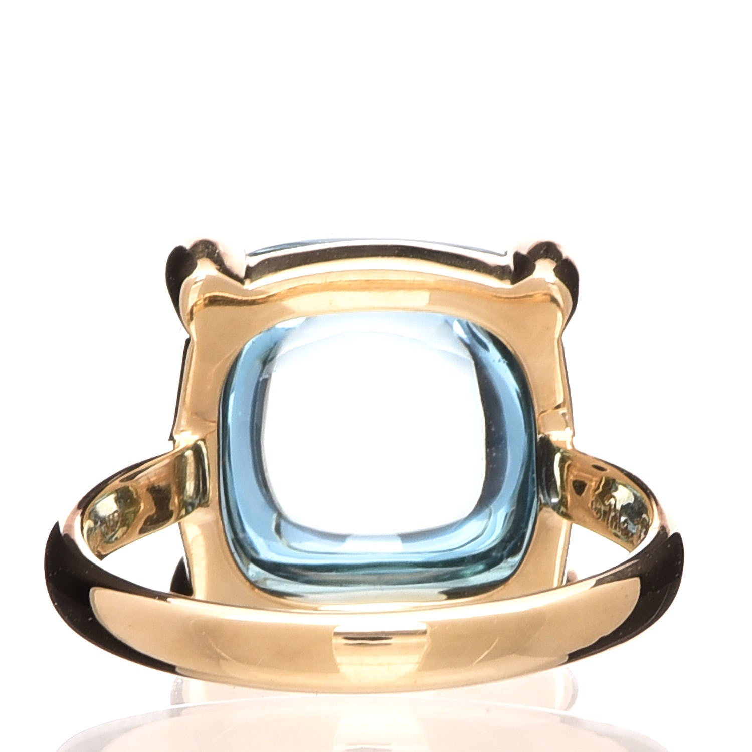 Tiffany 18K Yellow Gold Blue Topaz Large 12mm Paloma's Sugar Stacks Ring 49 5 3 of 6