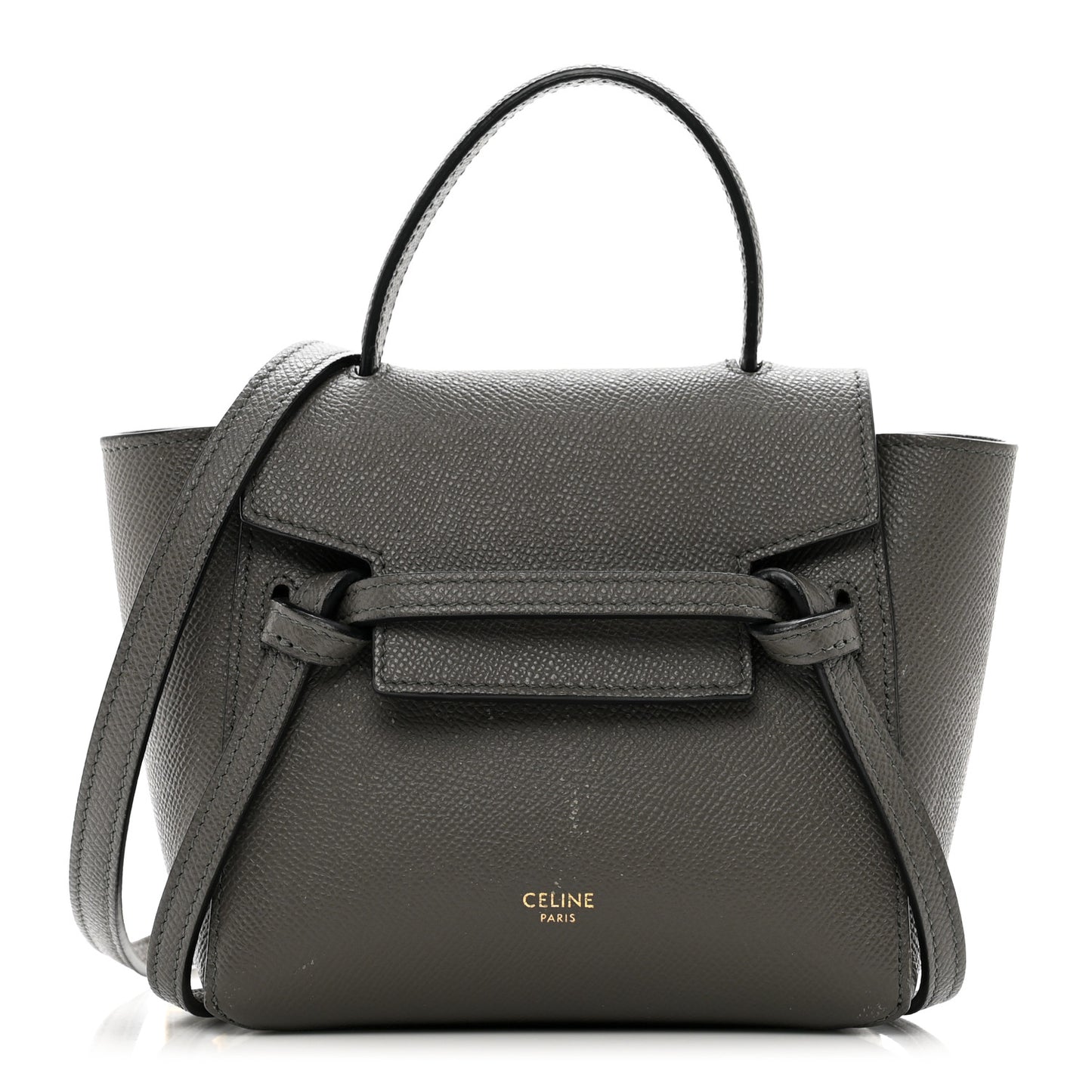 Grained Calfskin Pico Belt Bag Grey
