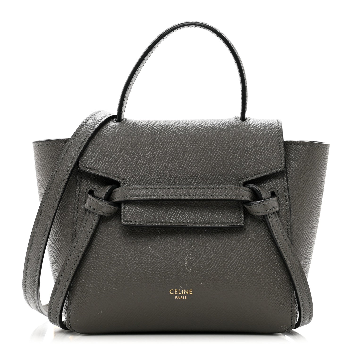 Celine Grained Calfskin Pico Belt Bag Grey 1 of 11