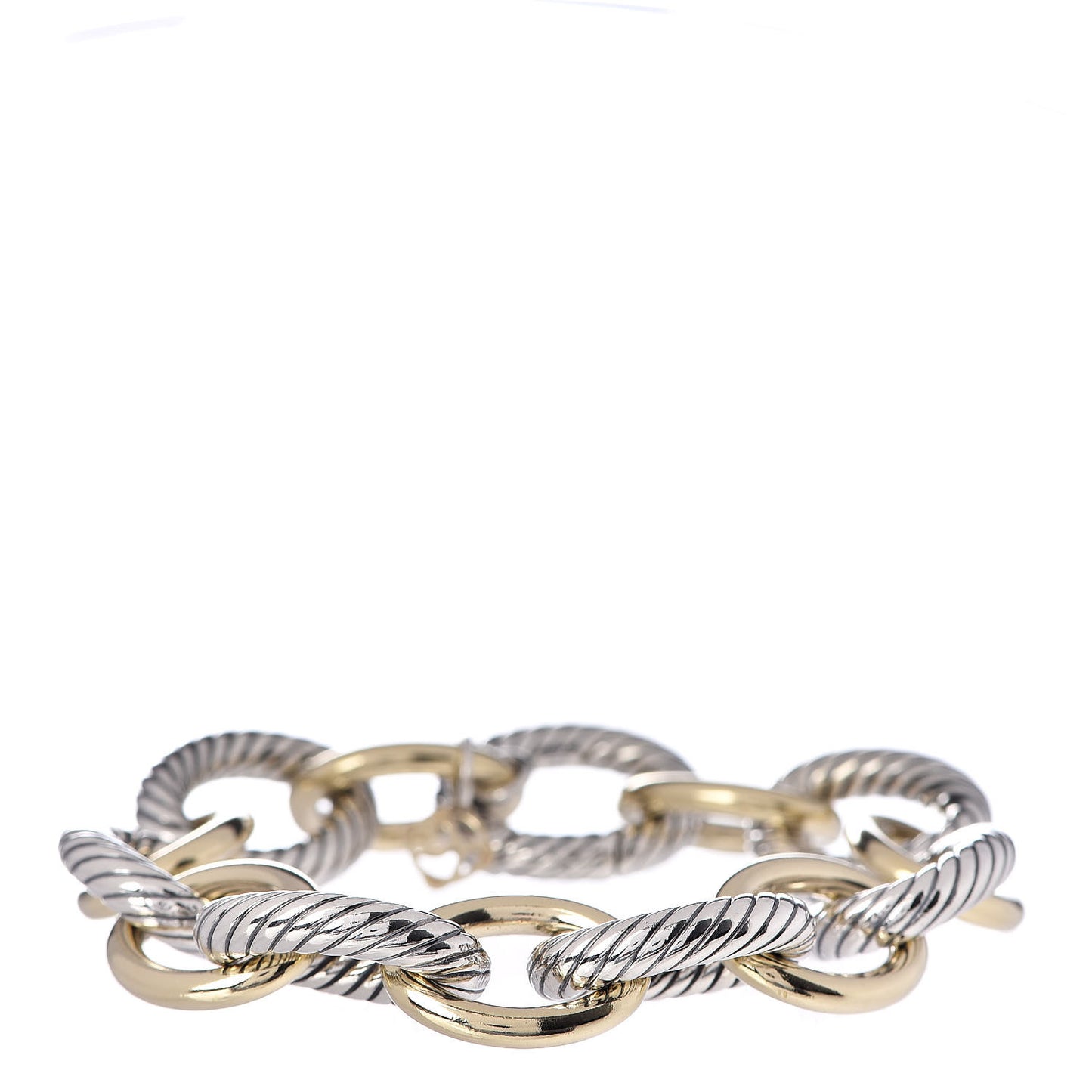 Sterling Silver 18K Yellow Gold 17mm Extra Large Oval Link Bracelet