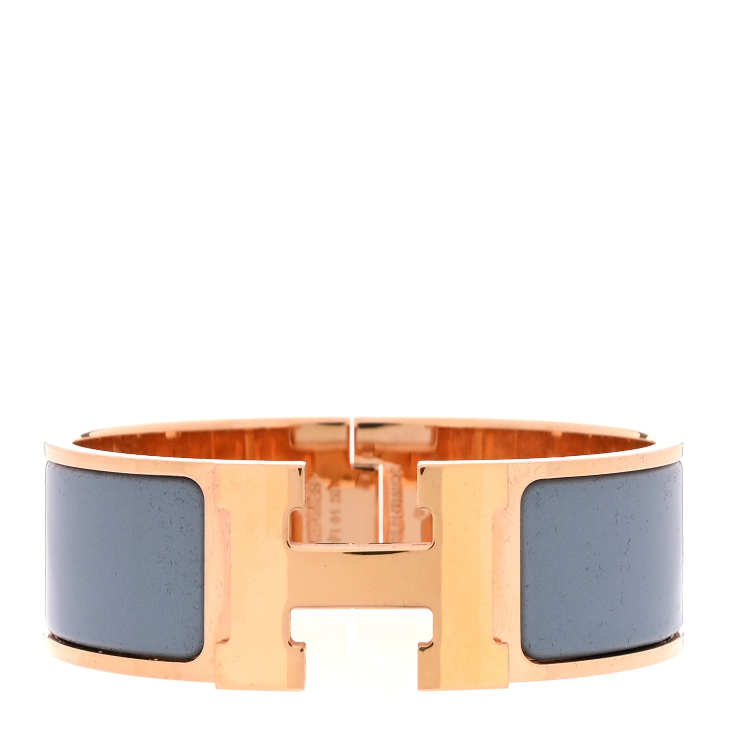 Hermes Enamel Wide Clic Clac H Bracelet PM Gris Orage 1 of 5