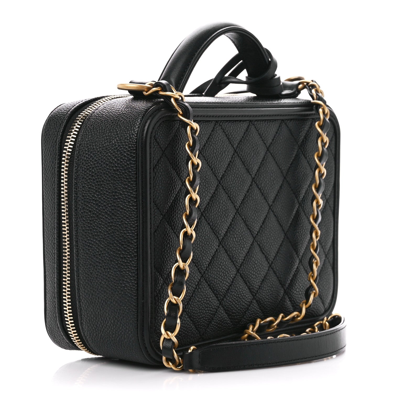 Chanel Caviar Quilted Medium CC Filigree Vanity Case Black 3 of 10