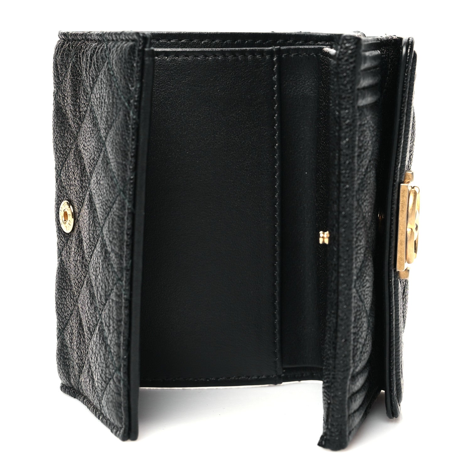 Chanel Caviar Quilted Small Boy Flap Wallet Black 5 of 12